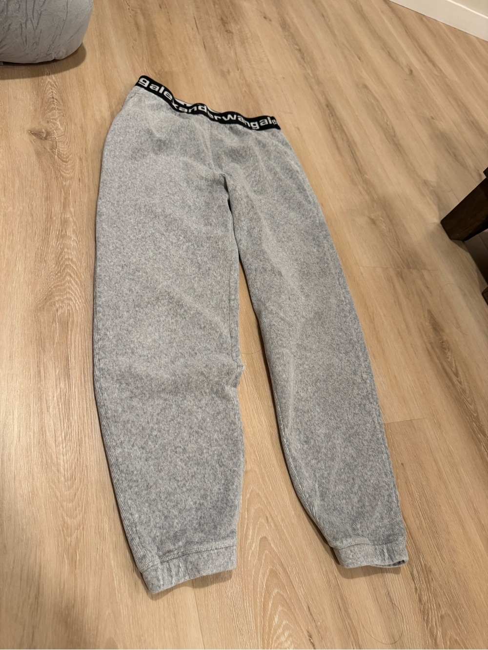 Alexander Wang Gray Logo Waistband Cotton Joggers XS